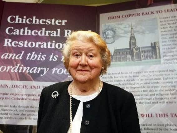 DM1822131a.jpg. Launch of Chichester Cathedral's High Roof Restoration Appeal. Appeal Patron Dame Patricia Routledge. Photo by Derek Martin Photography.