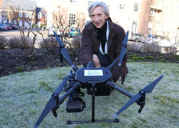 West Sussex County Council's leader Louise Goldsmith with the new drone