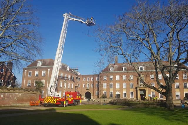 New aerial platform with County Hall in the background