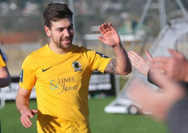 High fives for opening goalscorer George Landais. Picture by John Lines