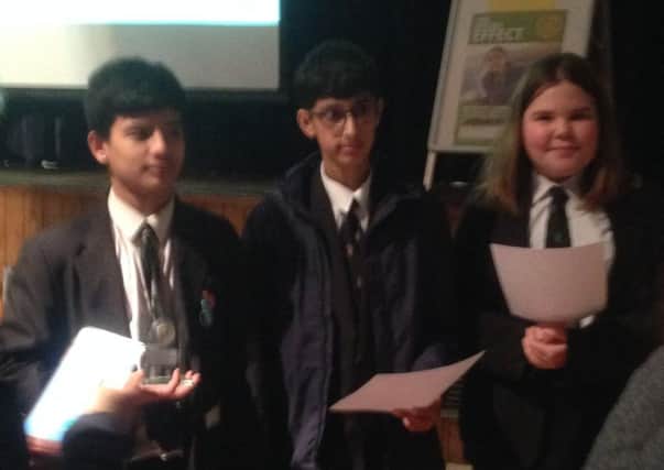 The Durrington High School team in the intermediate section of the Rotary Youth Speaks district semi-final