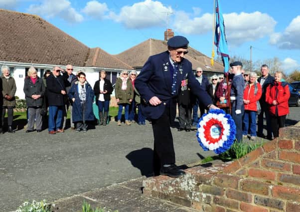 Bill Kelsey, chairman of Chaucery Memorial Group, lays a wreath. Picture: Kate Shemilt KS180064-1