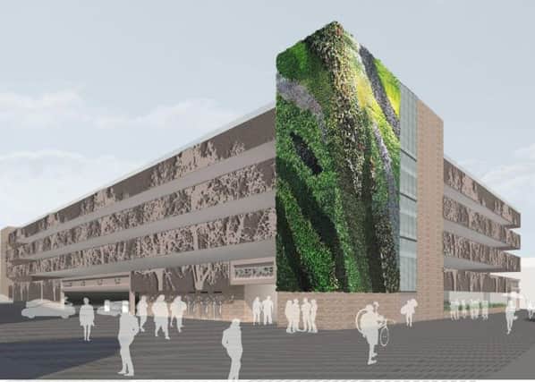 Amended plans for proposed Piries Place Car Park showing 'living wall' (photo from HDC's planning portal).