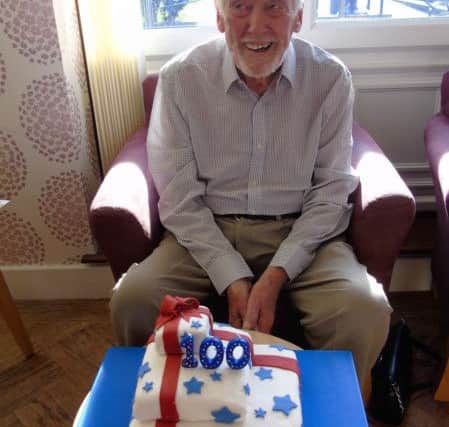 Andrew celebrated his 100th birthday with cake, bubbly and canapÃ©s