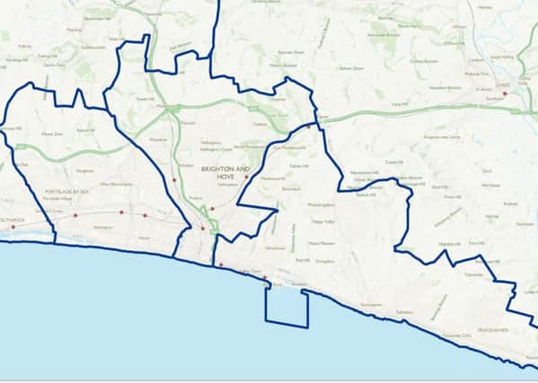 Current Brighton and Hove constiuencies (Credit: Boundary Commission) SUS-171018-104018001
