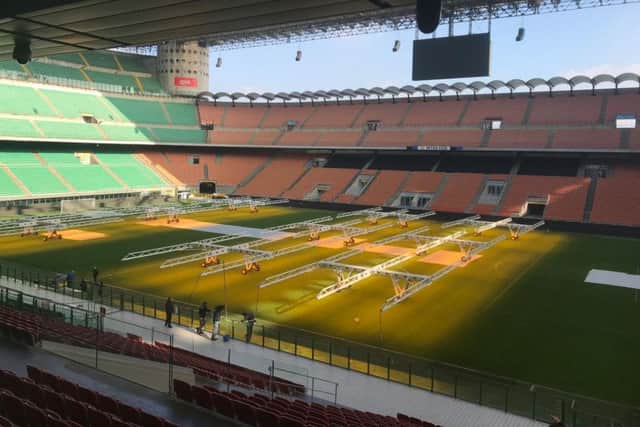The touring party took in the iconic San Siro on the visit