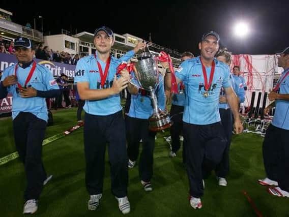 Sussex Sharks with the trophy in 2009