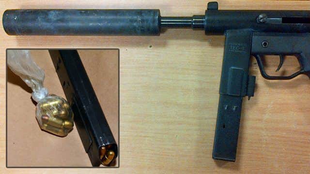 The gun was a fully working machine pistol capable of firing up to 900 rounds per minute. Photo courtesy of Sussex Police. SUS-180223-161928001