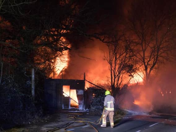 Fire at Titnore Lane, pic: Eddie Mitchell