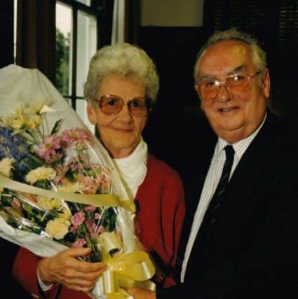 Mr Hawkes with his wife of 67 years, Joy Hawkes