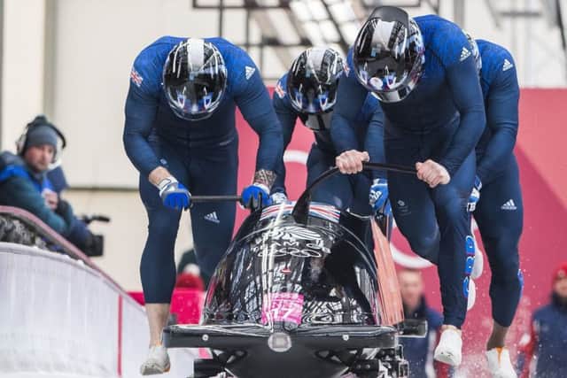 25/02/2018 - Team GB compete in the four man Bobsleigh, at the 2018 Pyeongchang Winter Olympic Games. Pictures by Andy J Ryan - Team GB SUS-180227-102743002