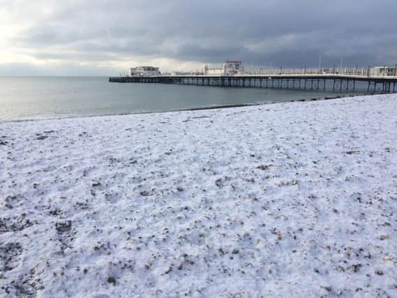 Worthing seafront in the snow
