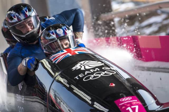 25/02/2018 - Team GB compete in the four man Bobsleigh, at the 2018 Pyeongchang Winter Olympic Games. Pictures by Andy Ryan/Team GB SUS-180227-102943002