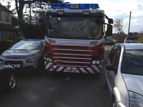 The fire engine was preventing from reaching its destination. Photo: Shoreham Community Fire Station