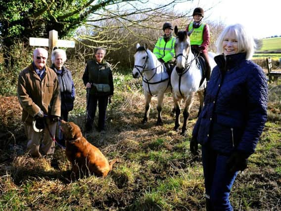 Members of Mid Sussex Area Bridleways Group next to the bridleway. Picture: Steve Robards