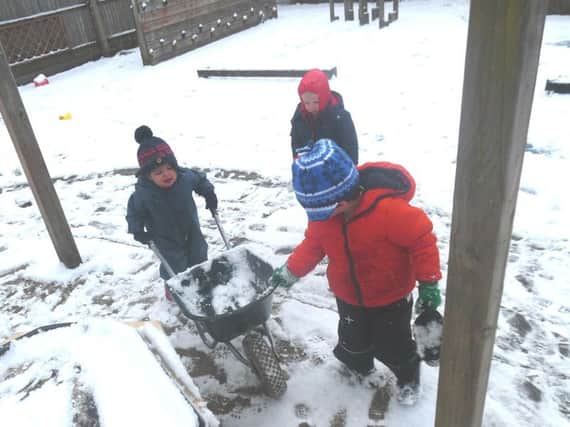 Playing and learning in the snow. www.kiddicaru.com