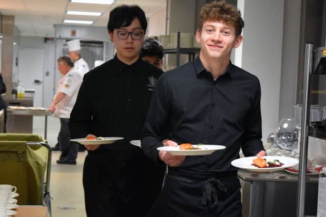 Hospitality staff served dishes to more than 60 guests in the restaurant