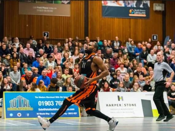 Zaire Taylor has played in a number of differing roles in his time at Worthing Thunder this season. Picture by Kyle Hemsley
