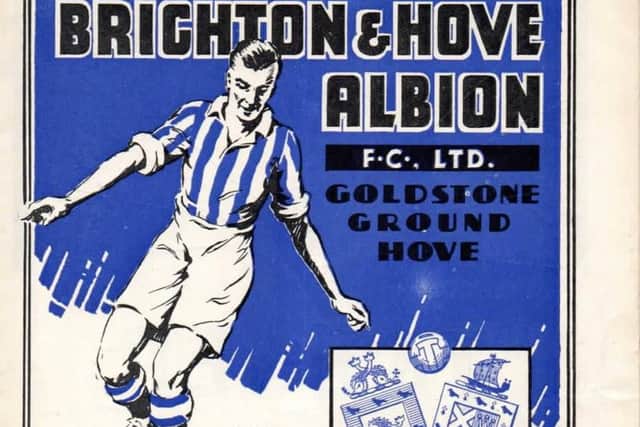 The front cover of the matchday programme when Brighton played Arsenal in 1935.