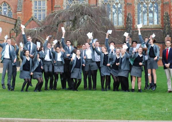 Students celebrating their results. Picture supplied by Ardingly College