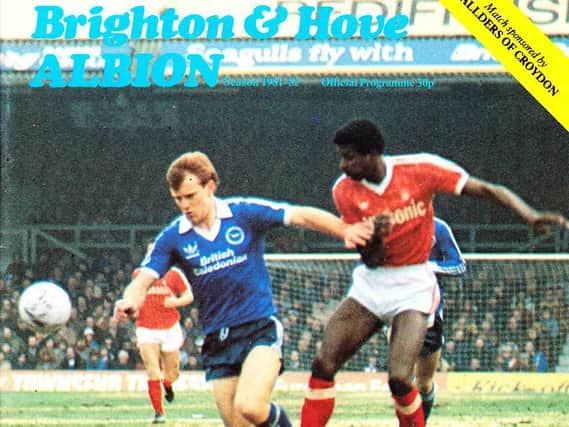 The matchday programme when Albion beat Arsenal in April, 1982.