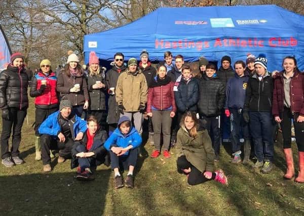 Hastings Athletic Club's contingent at the National Cross-Country Championships. Picture courtesy Terry Skelton
