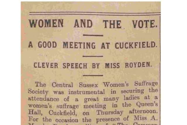 Cutting from Mid Sussex Times 1914