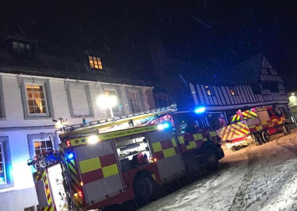 Crews outside the Spread Eagle Hotel and Spa. Picture: Midhurst Fire Station