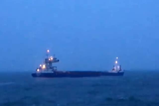 Shoreham lifeboat crew assist broken down cargo ship