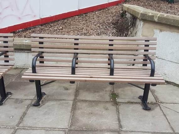 The benches on Edward Street, Brighton (Photograph: Daniel Harris)