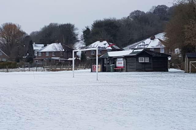 Snow at East Dean FC / Picture by Peter Kearvell