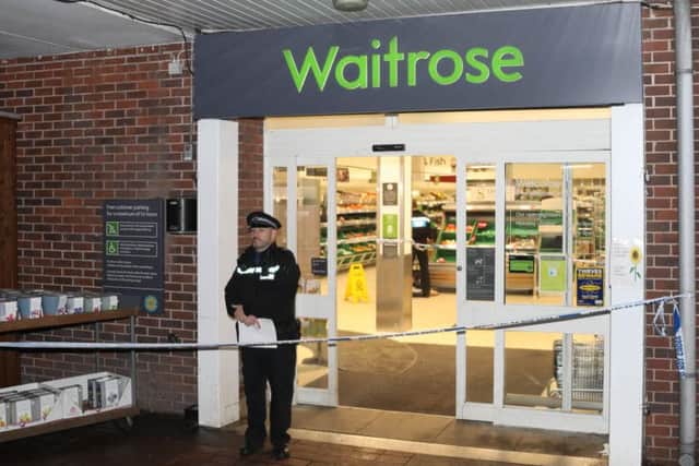 Police were at the scene of a stabbing at the Waitrose supermarket in Eastgate Street, Lewes. Picture: Eddie Mitchell/Dan Jessup