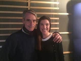 Jeremy Irons with Georgina Stevens, organiser of the 'world's biggest beach clean' held in Shoreham. The actor recorded the audiobook for her children's story