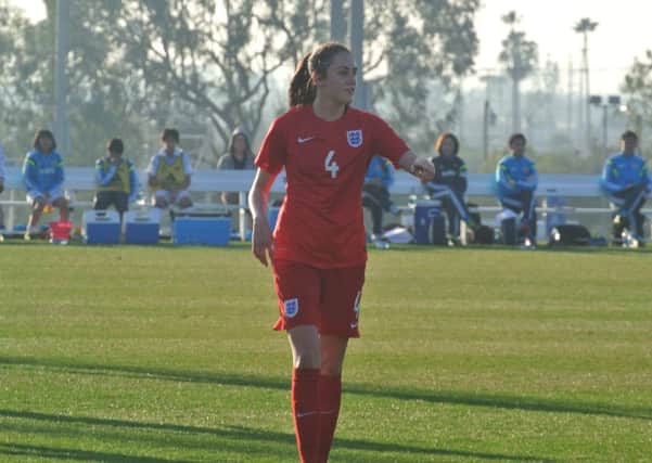 Hollie Olding in an earlier England appearance