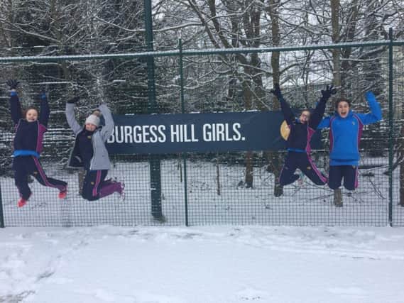 Burgess Hill Girls pupils enjoying the snow last week