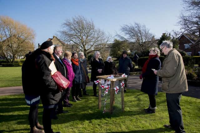 A plaque unveiling for Mary Neal, Littlehampton suffragette, at Marina Gardens. Picture: Mal Simms