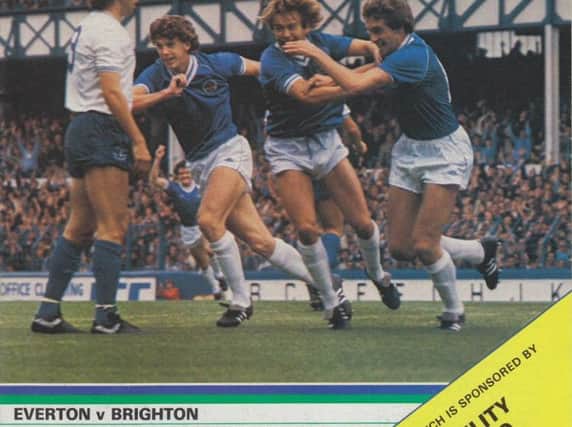 The matchday programme for Albion's last visit to Everton in October, 1982