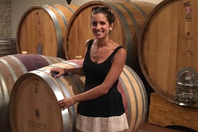 Chiara Condello in the cellars at Borgo Conde