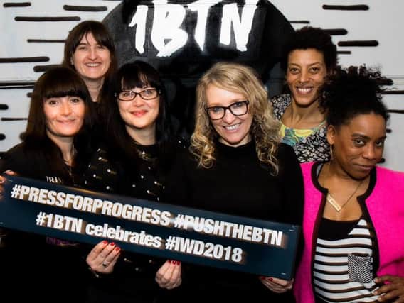 Some of the presenters involved with the International Women's Day Takeover on 1BTN (l-r) Kerry Jean Lister, Suze Rosser, Clara Suess, Molly Pop, Yes-Mel, Anth Clarke (Photograph: Hannah Sherlock)