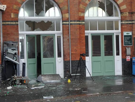 The thieves destroyed the ATM at Bexhill railway station in early hours of January 31, 2017. Photo by Justin Lycett.