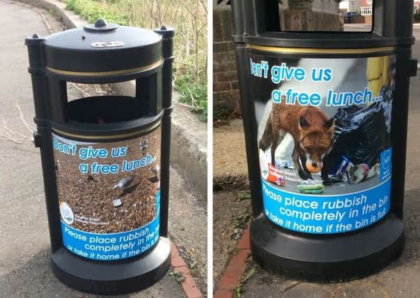 New bins with wraps put up in Shoreham Beach