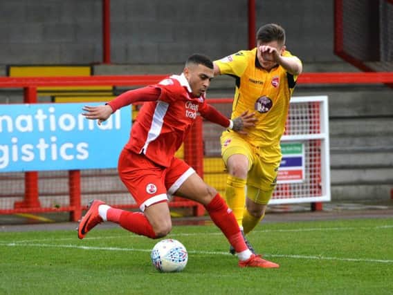 Karlan Ahearne-Grant in action against Morecambe. Picture by Peter Cripps