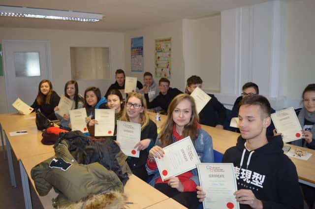 Polish students on a course organised by English Language Homestays in Shoreham