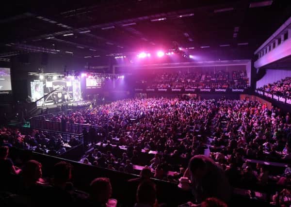 A packed Brighton Centre for a previous Premier League night. Picture courtesy Lawrence Lustig/PDC