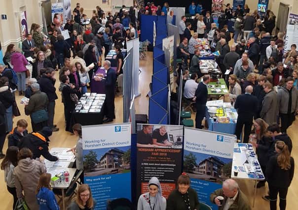 The prospective apprentices gathered information at the fair
