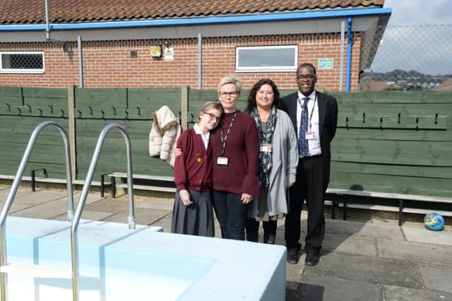 Staff at the swimming pool at The Globe Primary Academy in Lancing