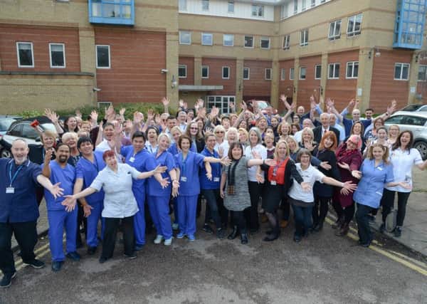 NHS staff celebrating outside Worthing Hospital. Phil Westlake pww_6683
