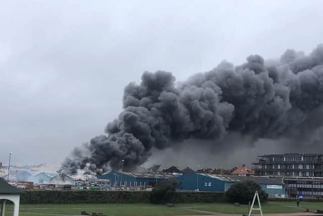 The fire at Shoreham Port (Photograph: @shorehamport)