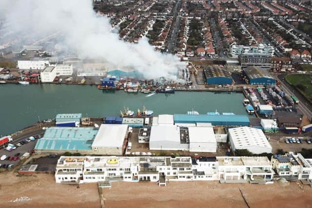 The blaze at Shoreham Port (Photograph: Eddie Mitchell)