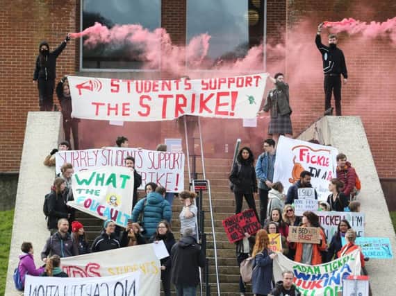Students taking a stand at the University of Sussex (Photograph: Eddie Mitchell)